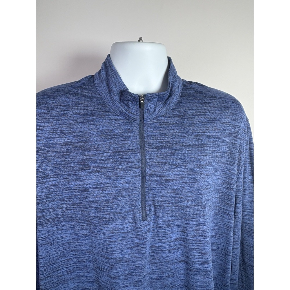 Pro Tour Mens XL Blue Space Dye Quarter Zip Pullover Golf Performance Shirt